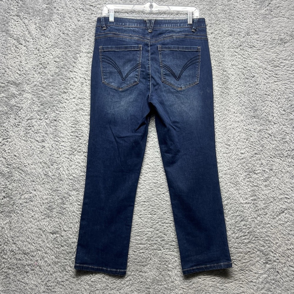Democracy Ab Solution Jeans Womens 10 Blue Straight Fit Ankle Slimming Shaping